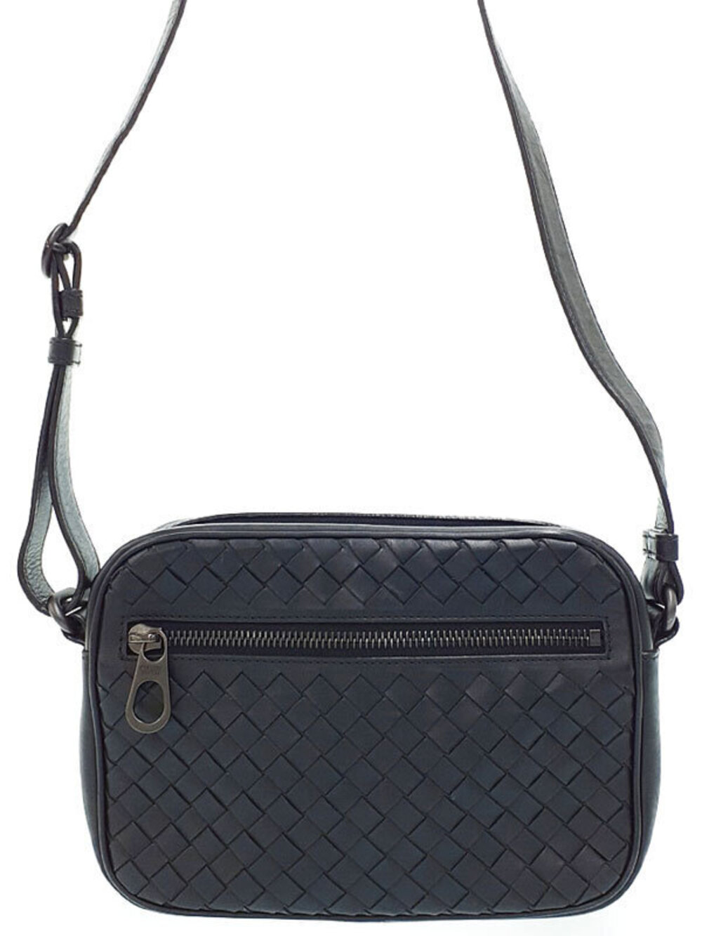Bottega Veneta Intrecciato Nappa Front Pocket Camera Bag black
